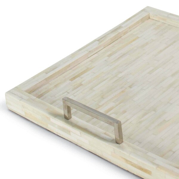Nevis White Bone & Nickel Tray